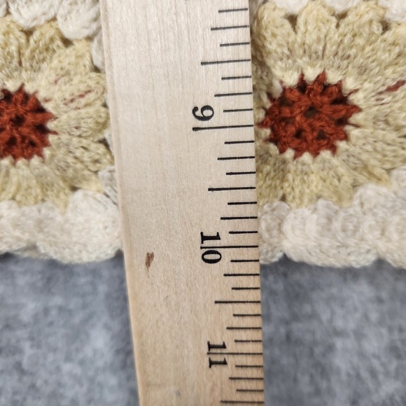 Rebellion Again Crochet Crop Top Womens Small Floral Retro Boho Tank Top Shirt - Picture 8 of 9